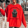 Raccoon Sunset Oversized Sweatshirt - Retro 90s Style for Women Red
