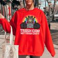 Raccoon Trash Can Sweatshirt | Oversized Women's Streetwear Red