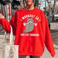 Raccoon Trash Panda Gym Sweatshirt - Relaxed Fit for Women Red