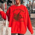 Sarcastic Raccoon Women's Oversized Sweatshirt - Humorous Casual Wear Red