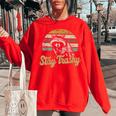 Stay Trashy Opossum Raccoon Internet Memes Meme Women's Oversized Sweatshirt Red