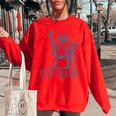 Stay Trashy Raccoon Halloween Women's Oversized Sweatshirt Red