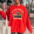 Trash Panda Spirit Animal Oversized Sweatshirt for Women Red