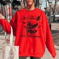 Trendy Raccoon Women's Oversized Sweatshirt - Fun Grey Cotton Blend Red