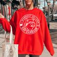 Women's Gym Raccoon Sweatshirt - Fun Workout Top for Enthusiasts Red