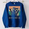 Adopt A Street Cat | Animal Lover Oversized Women's Sweatshirt Royal Blue