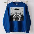 Alien UFO Raccoon Sweatshirt - Unisex Oversized Cosy Wear for All Royal Blue