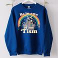 Autistic Raccoon Women's Sweatshirt - Embrace My 'Tism - Oversized Style Royal Blue
