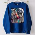 Cursed Meme Racoon Sweatshirt - Oversized Women's Style Royal Blue