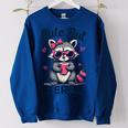 Cute But Feral Girl Summer Raccoon Funny Women Women's Oversized Sweatshirt Royal Blue