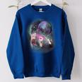Ferrets Howling Moon Women's Oversized Sweatshirt - Cozy & Unique Royal Blue