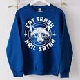 Gothic Raccoon Women's Sweatshirt - Oversized Style, Halloween Flare Royal Blue