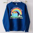 Groovy This Little Light-Of Mine Dumpster Fire Raccoon Women's Oversized Sweatshirt Royal Blue