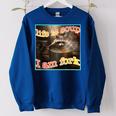 Life Is Soup Oddly Specific Weird Ironic Raccoon Meme Women's Oversized Sweatshirt Royal Blue