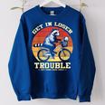 Get In Loser Raccoon Opossum Trash Panda Women's Oversized Sweatshirt Royal Blue