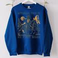 Raccoon Cowboy Western Oversized Sweatshirt for Men & Women Royal Blue