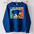 Raccoon Graphic Oversized Sweatshirt - Unisex Introvert Style Royal Blue