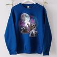 Raccoon Howling Moon Women's Oversized Sweatshirt | Cozy Nightwear Royal Blue