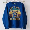 Raccoon Lovers Oversized Women's Sweatshirt - Fun Animal Theme Royal Blue