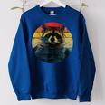 Raccoon Oversized Sweatshirt for Women - Cozy Wildlife Fashion Royal Blue