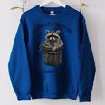Raccoon Sunset Oversized Sweatshirt - Retro 90s Style for Women Royal Blue