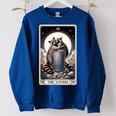 Raccoon Tarot Lovers Oversized Sweatshirt for Women | Cozy Fit Royal Blue