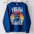 Raccoon Women's Oversized Sweatshirt - Vintage Retro Environmental Chic Royal Blue