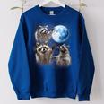 Raccoons Howling At The Moon Shirt Raccoon Women's Oversized Sweatshirt Royal Blue