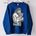 Retro Raccoon Rock Music Men Kids Women Raccoon Women's Oversized Sweatshirt Royal Blue