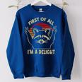 Sarcastic Raccoon Lover's Oversized Sweatshirt for Women - Fun & Quirky Royal Blue