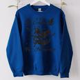 Trendy Raccoon Women's Oversized Sweatshirt - Fun Grey Cotton Blend Royal Blue