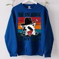 Vintage Raccoon Autism Women's Oversized Sweatshirt | Embrace Unique Royal Blue