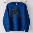 Women's Oversized Sweatshirt - Moonlit Trash Panda Design Royal Blue