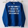 Women's Oversized Sweatshirt - Raccoon Spirit Animal Sarcastic Joke Royal Blue