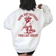 Cowboy Raccoon Oversized Sweatshirt - Women's Western Casual Wear White