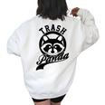 Cute Trash Panda Raccoon Save The Trash Panda Meme Women's Oversized Sweatshirt Back Print White