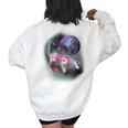 Ferret Moon Howling Women's Oversized Sweatshirt – Cozy Back Print White