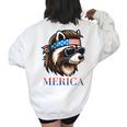 It Is What It Is And It Is Not Great Raccoon Vintage Women's Oversized Sweatshirt Back Print White
