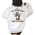 Oversized Raccoon Sweatshirt for Women - Quirky & Fun Back Print White