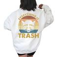 Oversized Women's Sweatshirt - Vintage Raccoon Back Print - Eco Appeal White