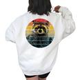 Raccoon Back Print Women's Oversized Sweatshirt | Cozy Wildlife Style White
