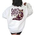 Raccoon Coffee Lover Women's Sweatshirt - Vintage & Oversized White