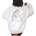 Raccoon Guitarist Sweatshirt - Moonlight Melody | Women's Oversized White