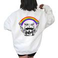 Raccoon LGBTQ Pride | Be Gay Do Crime Rainbow Women's Oversized Sweatshirt White