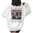 Raccoon Meme Women's Oversized Sweatshirt - Comfy Back Print White