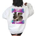 Raccoon Meme Women's Oversized Sweatshirt | Even Baddies Get Saddies White