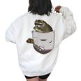 Raccoon In Pocket Raccoon Lover Animal Lover Women's Oversized Sweatshirt Back Print White