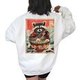 Raccoon Ramen Sweatshirt - Oversized Anime Style for Women White