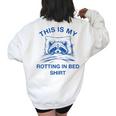 Raccoon Sarcastic Oversized Sweatshirt - Women's Back Print Cozy Wear White