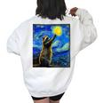 Raccoon Starry Night Women's Oversized Sweatshirt - Van Gogh Gift White